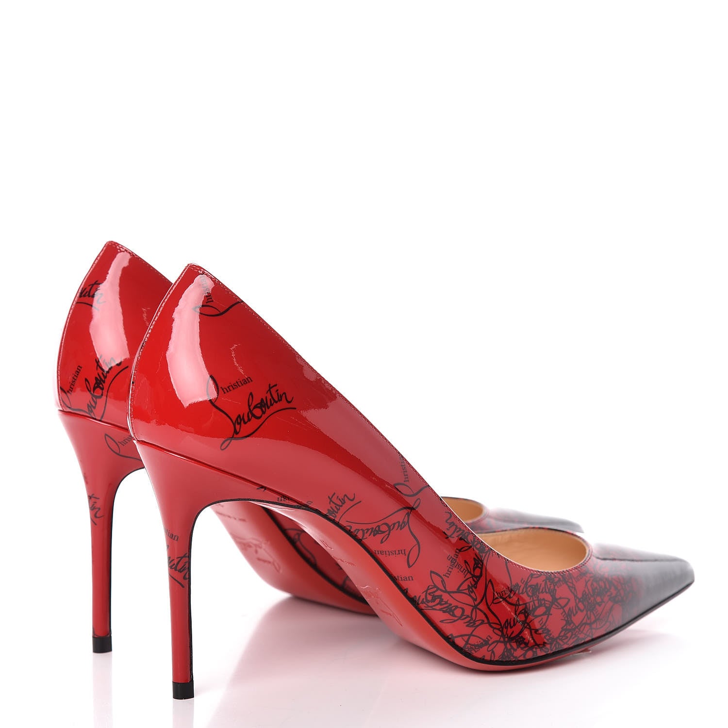 Christian Louboutin Patent Logo Degrade Decollete 554 85 Pumps 37 Black Loubi 4 of 7