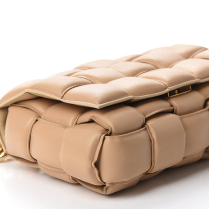 Bottega Veneta Lambskin Maxi Intreccio Padded Chain Cassette Crossbody Bag Almond 6 of 9