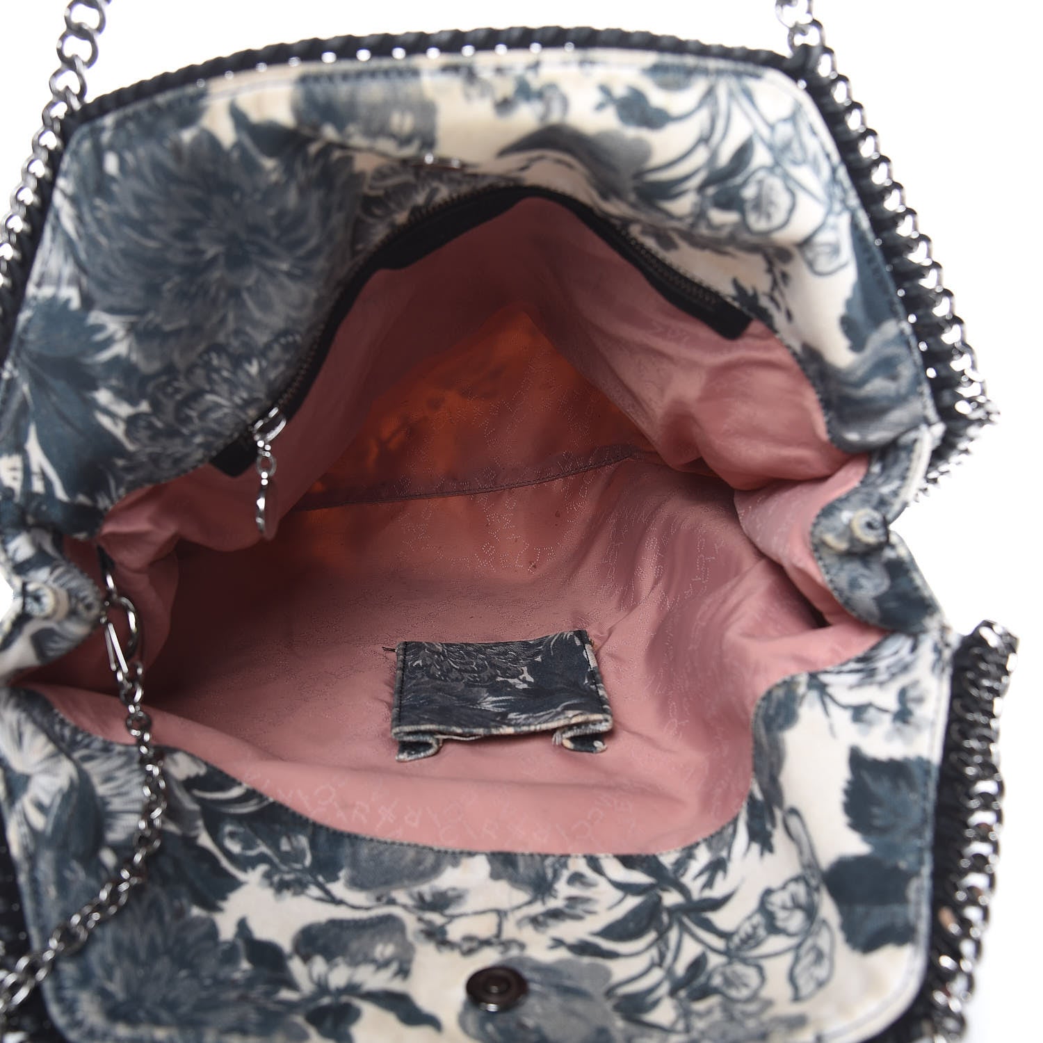 Stella McCartney Cotton Canvas Floral Print Large Falabella Tote Ivory 5 of 16