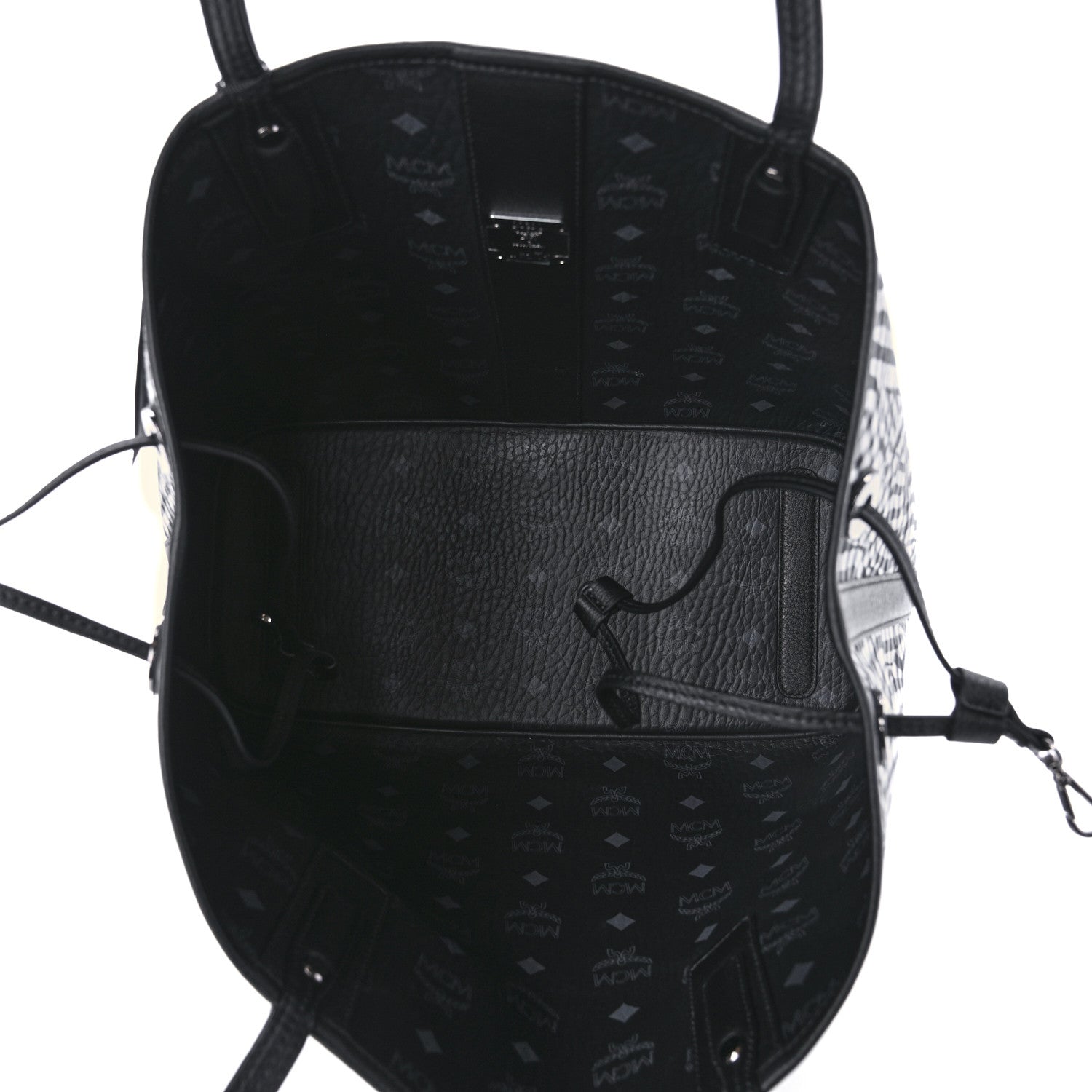 MCM Visetos Medium Reversible Shopper Tote Black 8 of 14