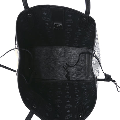 MCM Visetos Medium Reversible Shopper Tote Black 8 of 14