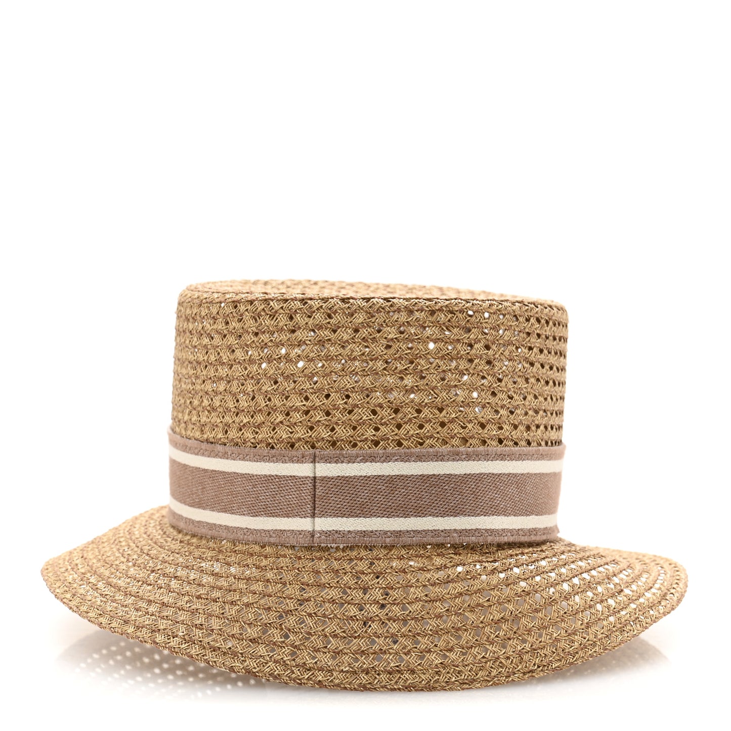 Straw Embroidered D-Bobby Large Brim Hat 58 Rose