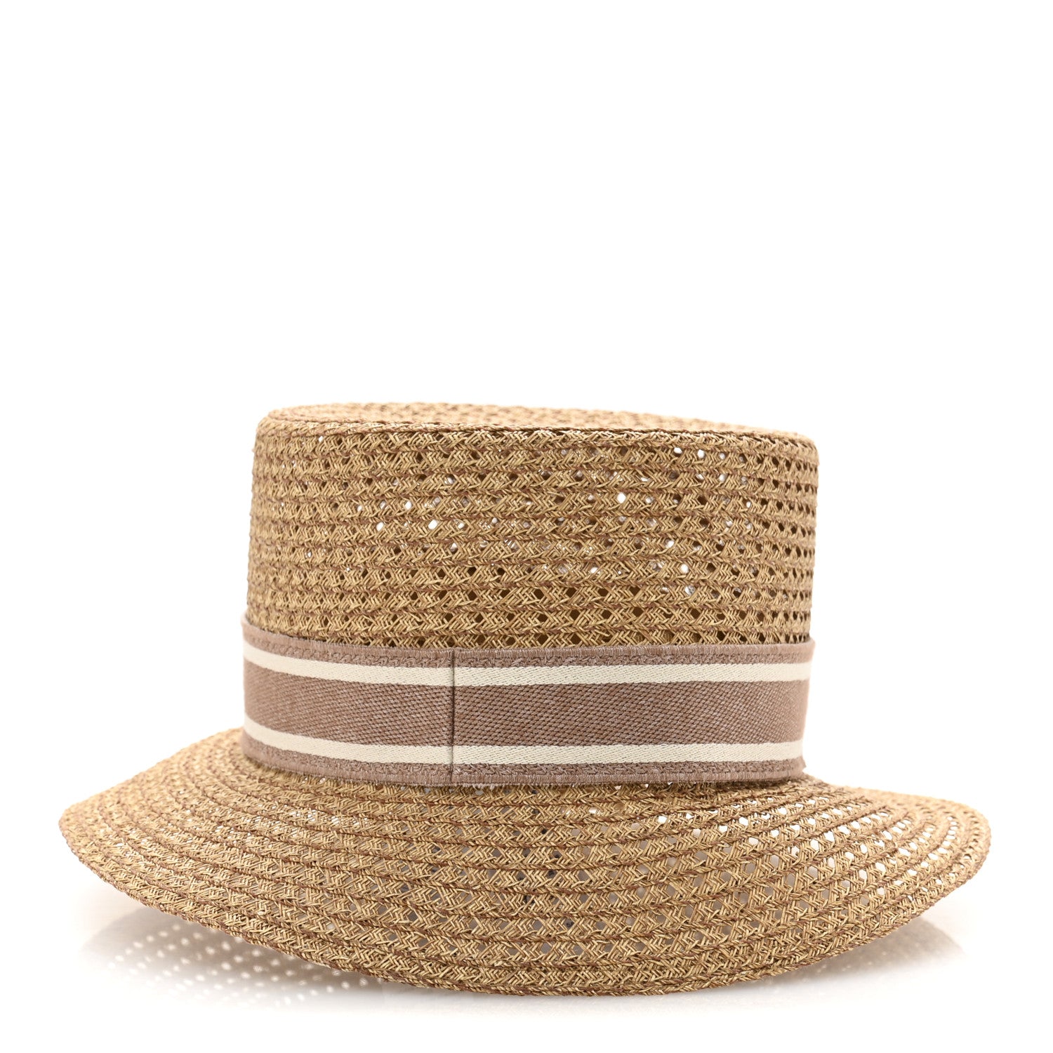 Christian Dior Straw Embroidered D-Bobby Large Brim Hat 58 Rose 6 of 8