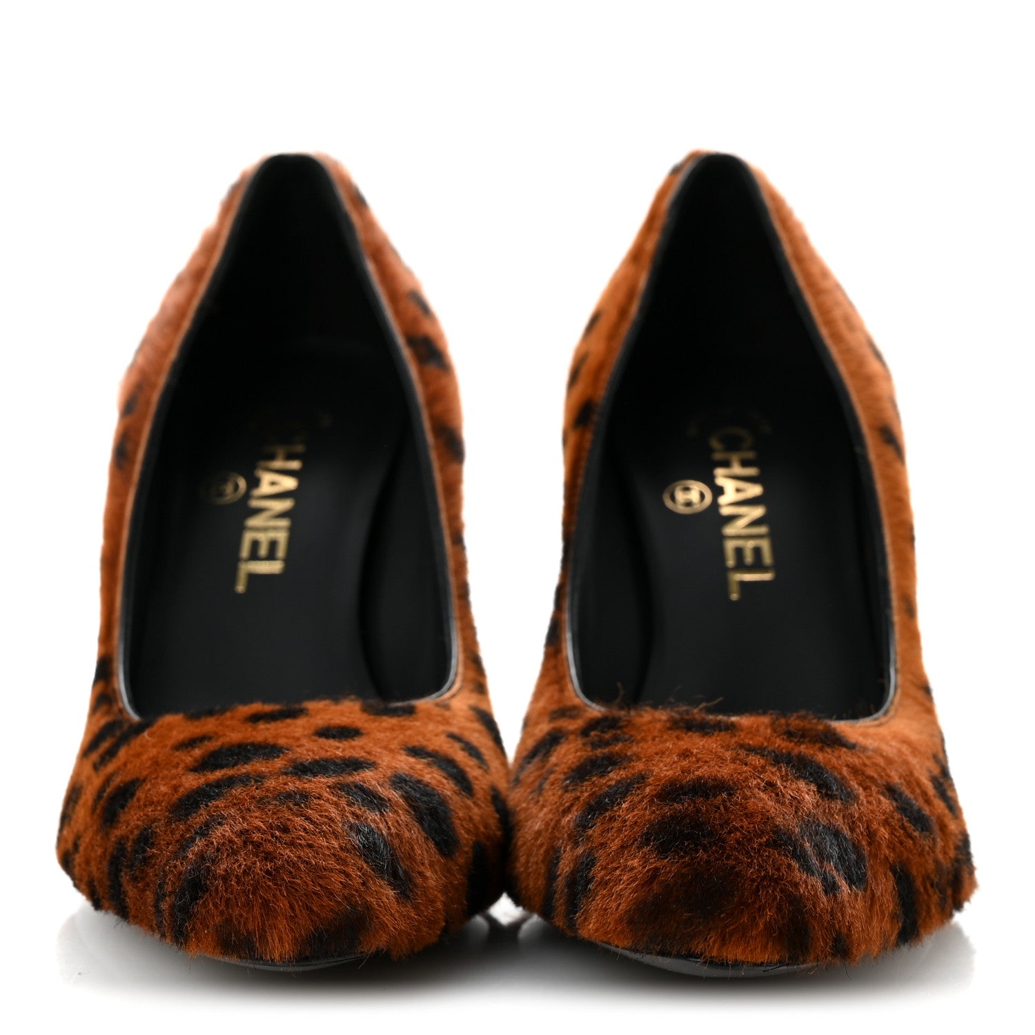 Chanel Pony Hair Lambskin Pumps 38 Brown Black 3 of 10