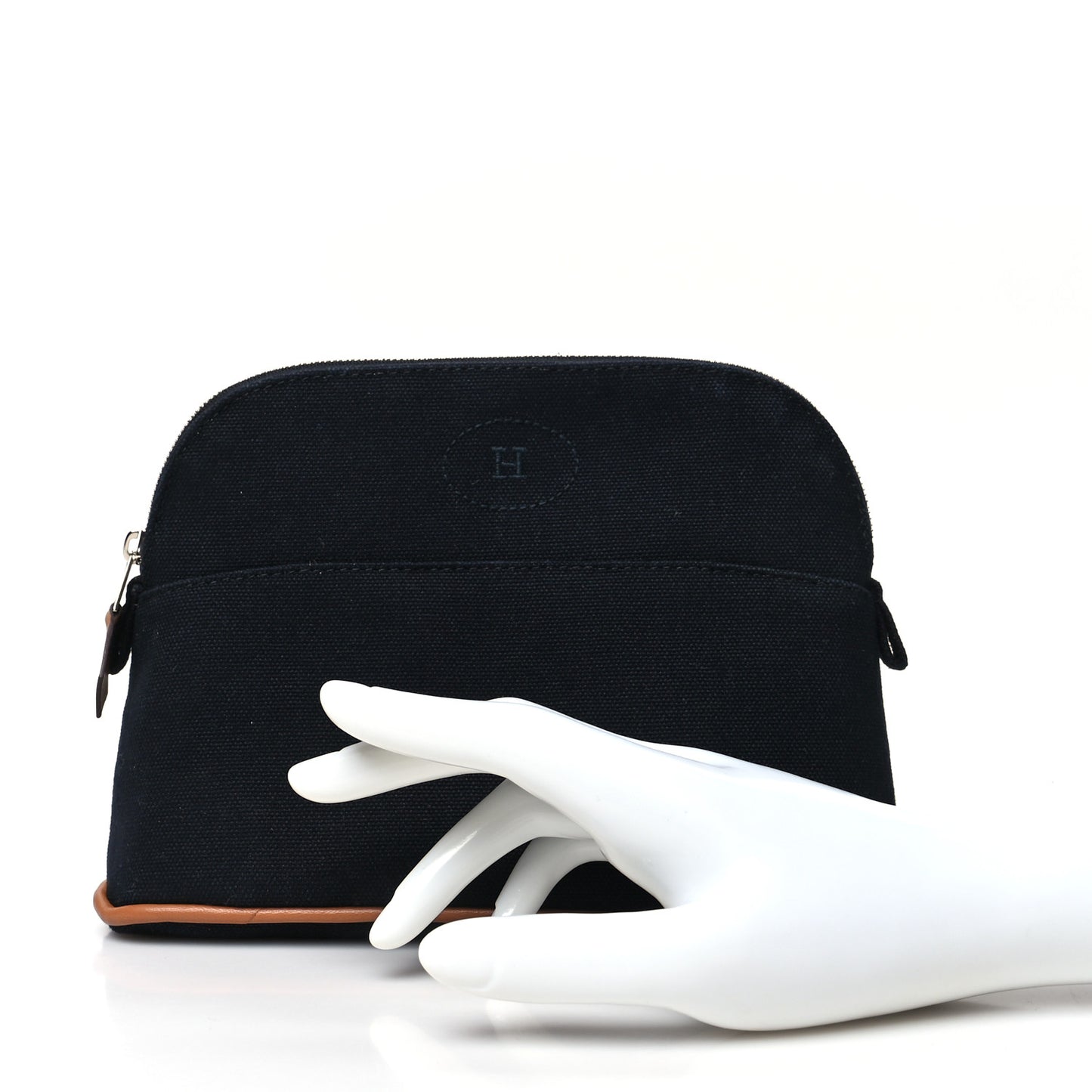 Cotton Canvas Mini Bolide Travel Cosmetic Pouch Black