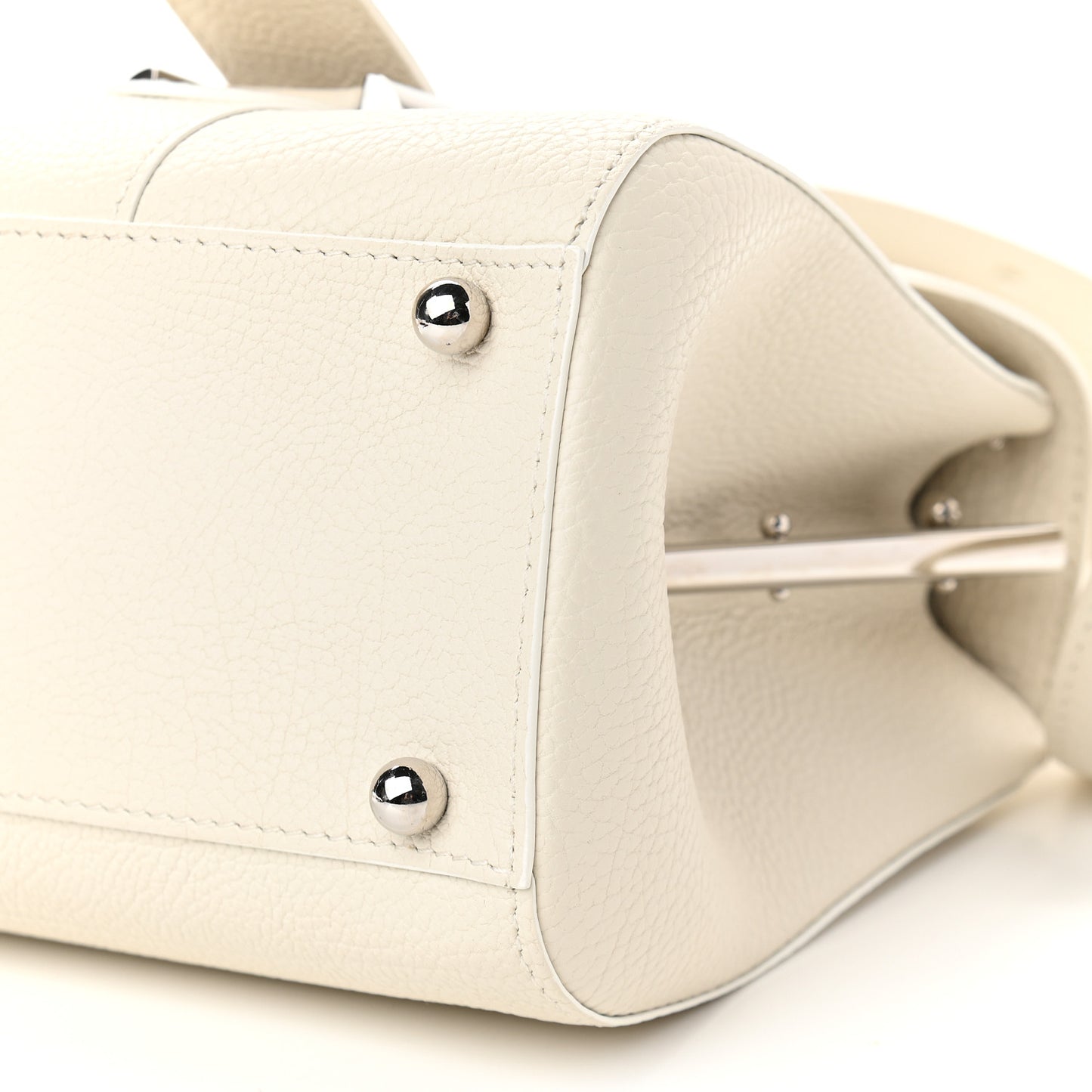 Grained Calfskin Mini Brillant Satchel Ivory