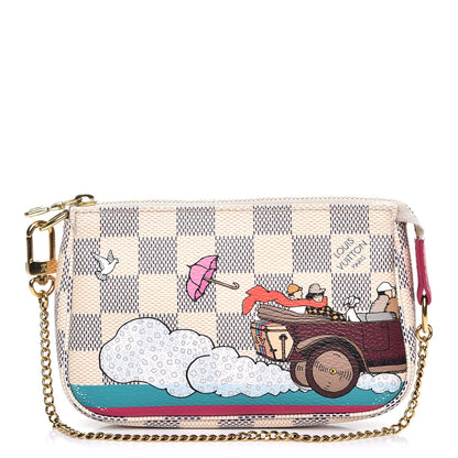 Louis Vuitton Damier Azur 2015 Christmas Animation Mini Pochette Accessories 1 of 8