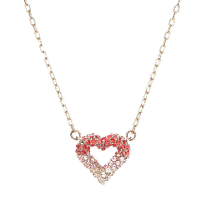 Louis Vuitton Swarovski LV and V Heart Strass Necklace Rose Gold 1 of 6