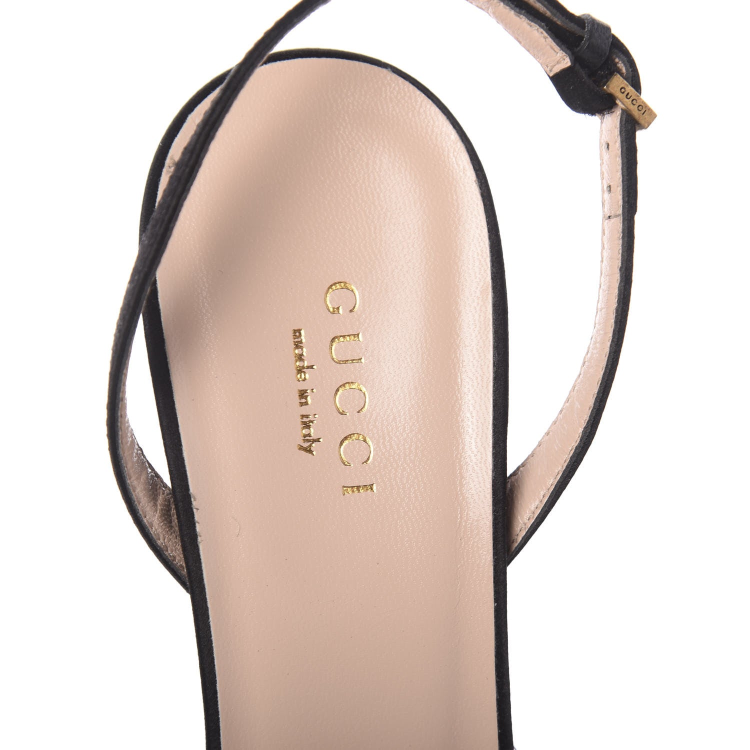 Gucci Tulle Ruffle Mid Heel Slingback Sandals 37.5 Black 6 of 10