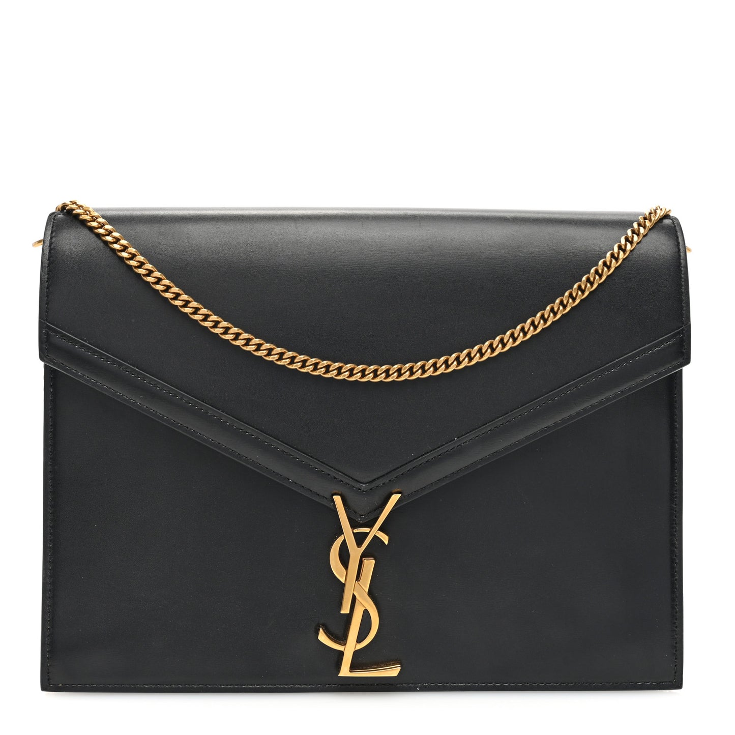 Smooth Calfskin Monogram Cassandra Clasp Bag Black