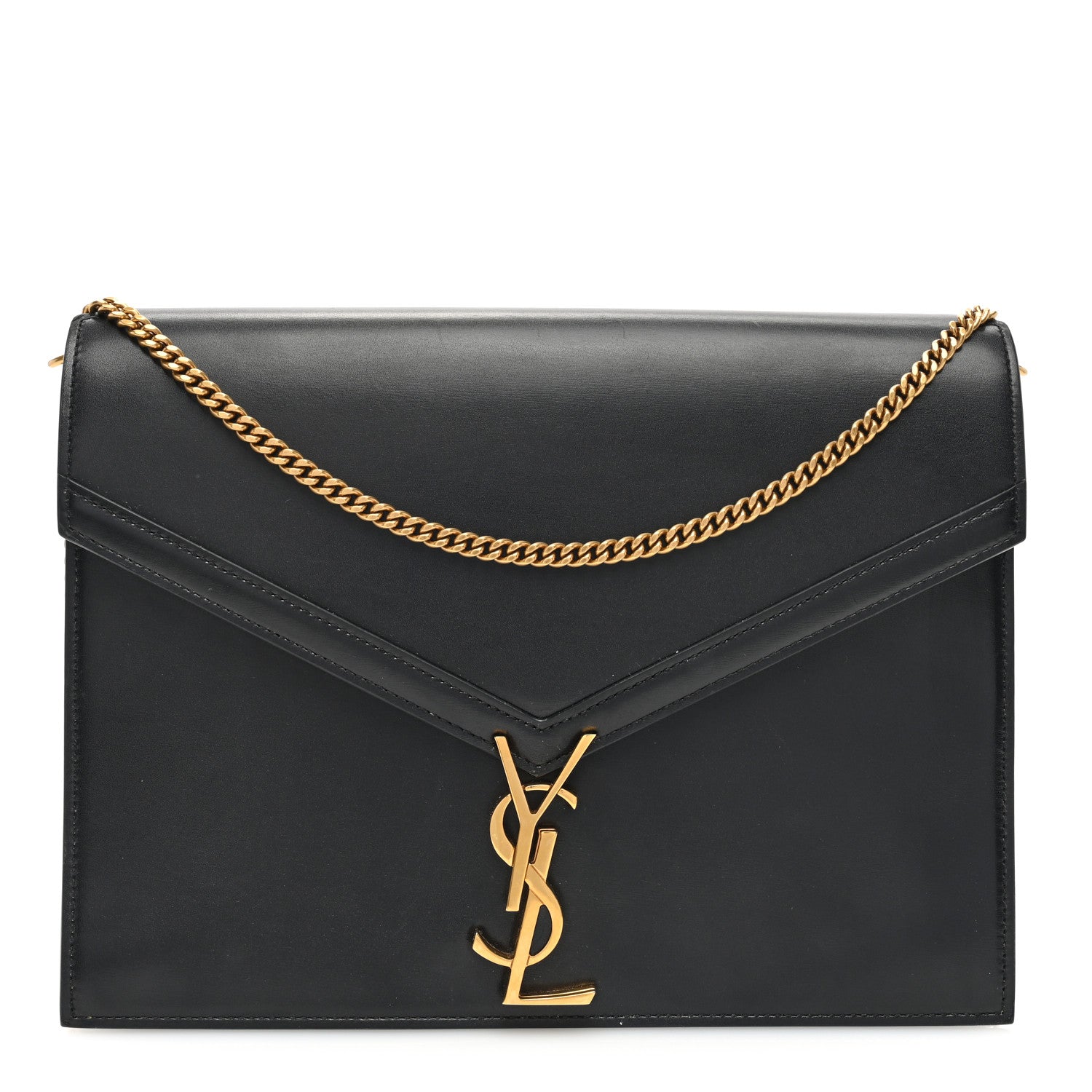 Saint Laurent Smooth Calfskin Monogram Cassandra Clasp Bag Black 1 of 9