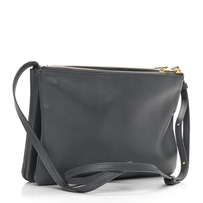 Celine Lambskin Large Trio Crossbody Bag Storm 4 of 12