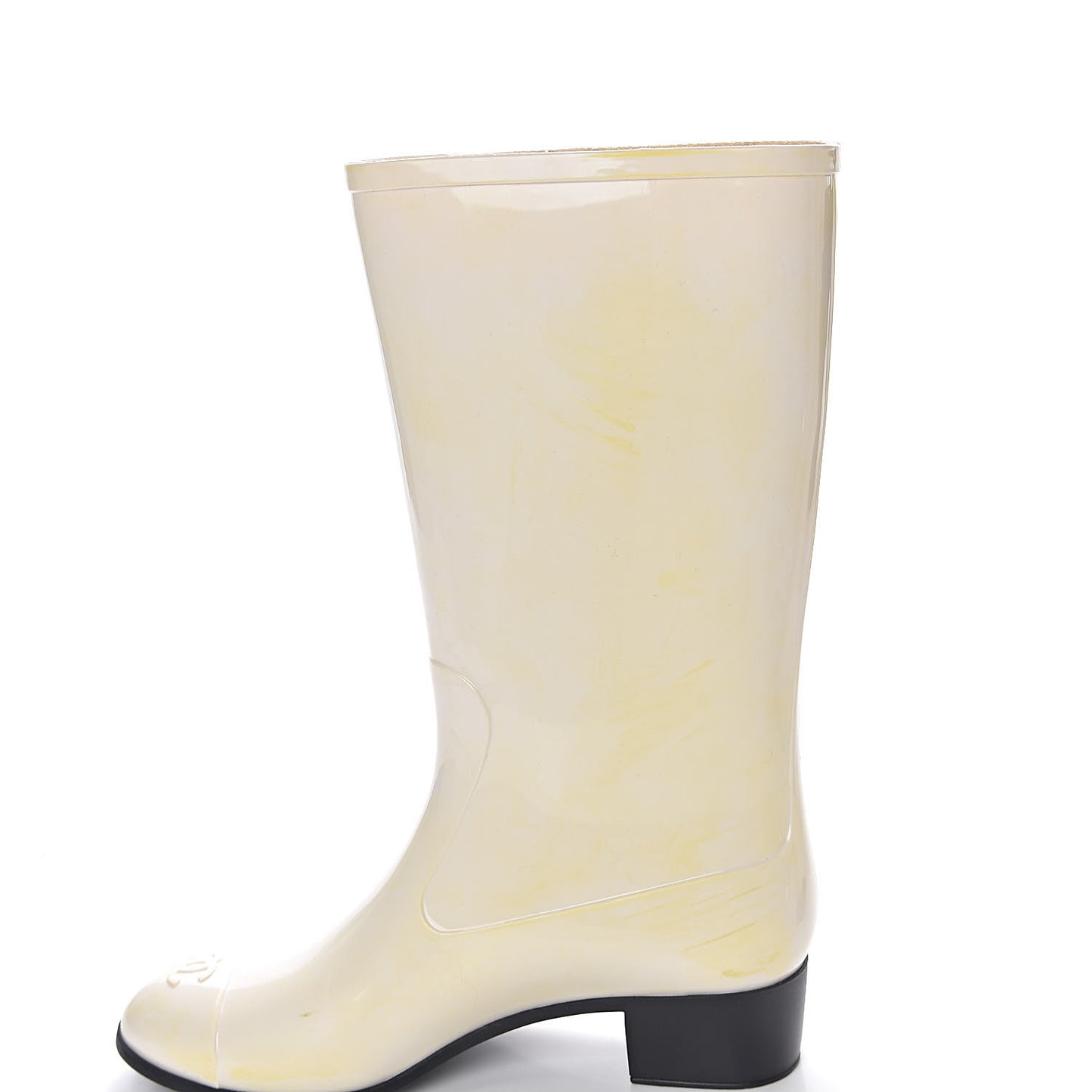 Rubber Camellia Rain Boots 40 White