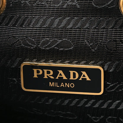 Prada Jacquard Logo Mini Bucket Crossbody Bag Black 6 of 10