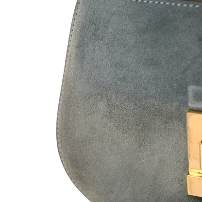 Chloe Suede Smooth Calfskin Mini Drew Shoulder Bag Cloudy Blue 13 of 13