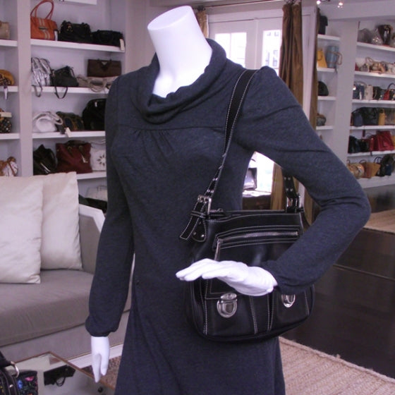 Leather Sophia Hobo Black