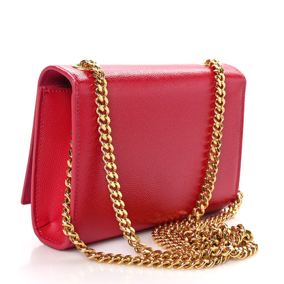 Saint Laurent Grain De Poudre Small Monogram Kate Satchel Lipstick Fuchsia 3 of 11