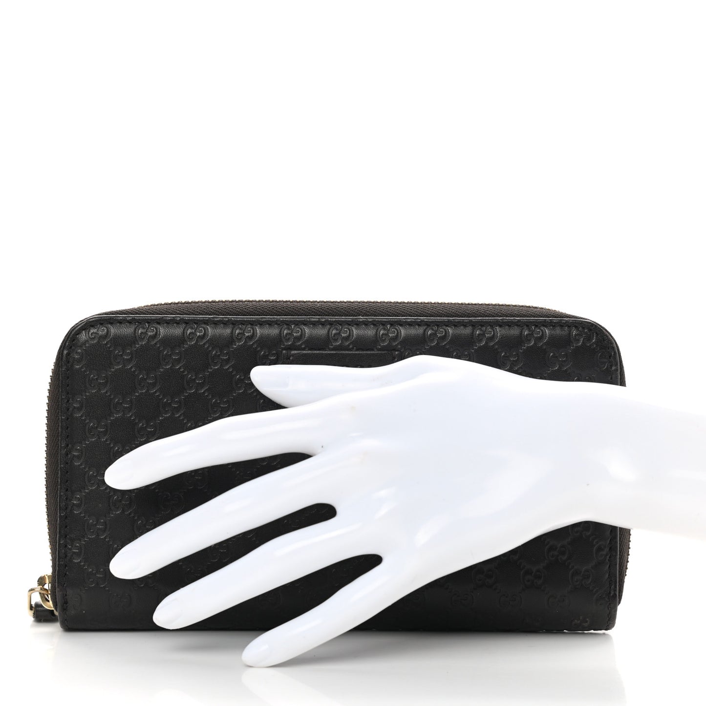 Microguccissima Zip Around Wallet Black