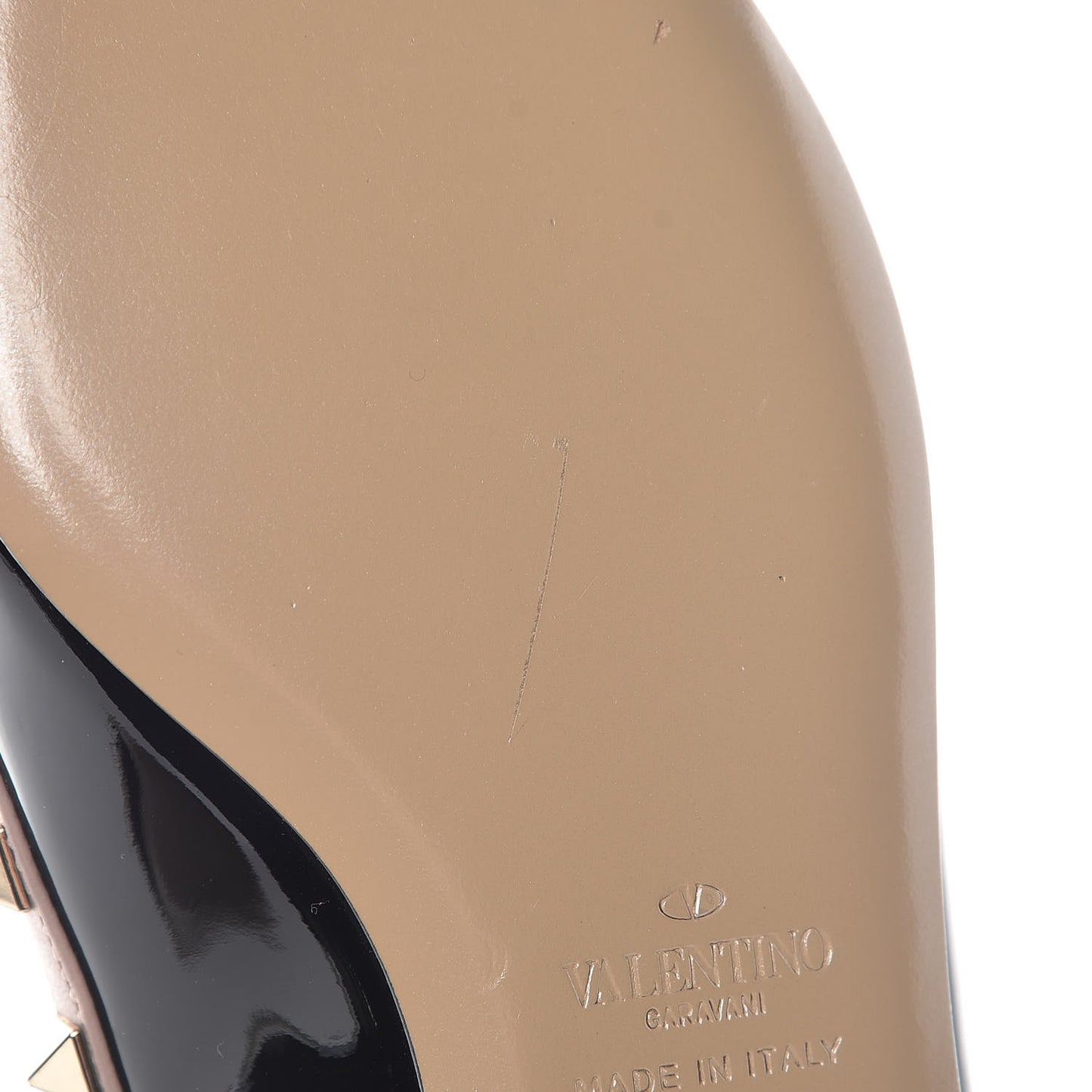 Patent Nappa Rockstud Ballerina Flats 37.5 Black Poudre