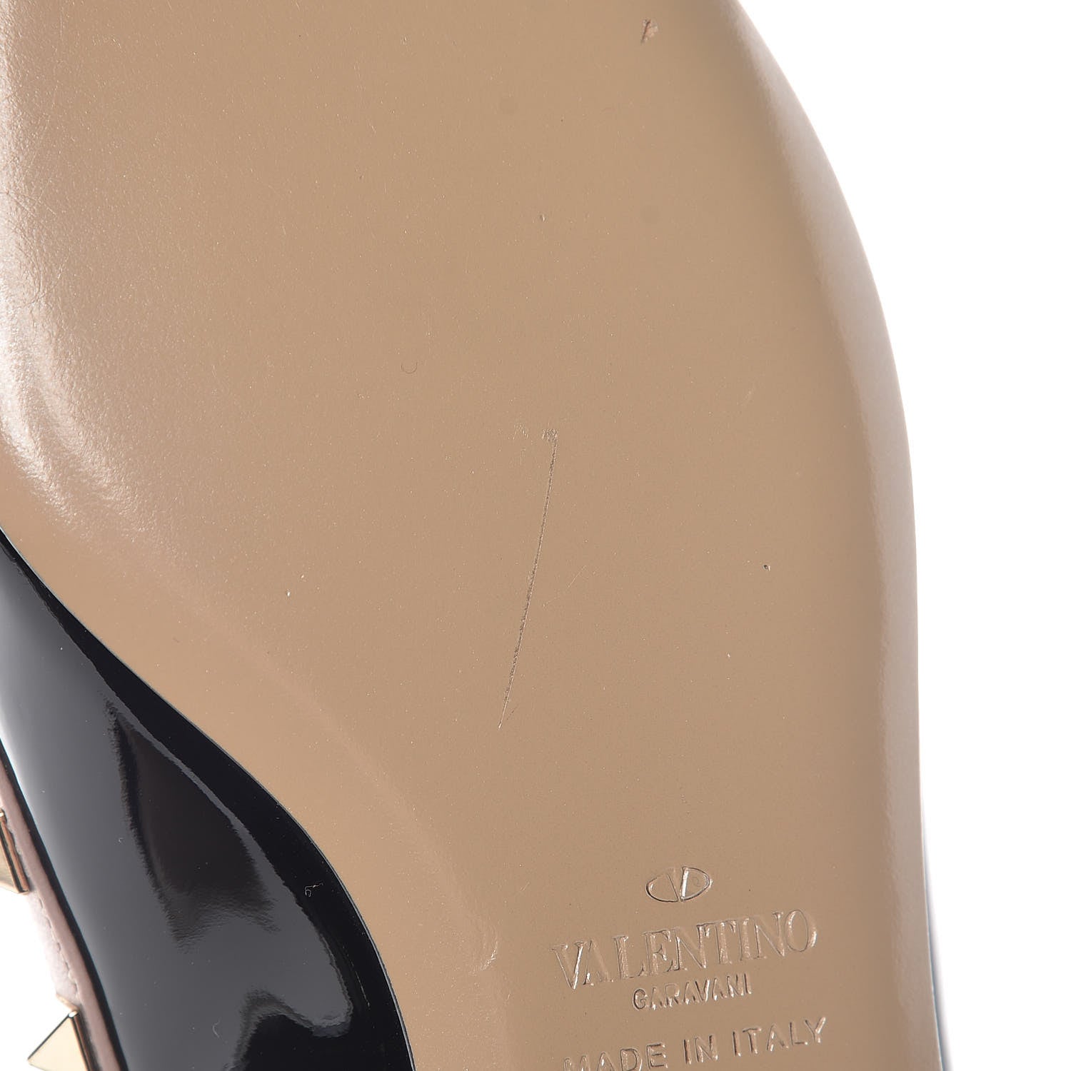 Valentino Garavani Patent Nappa Rockstud Ballerina Flats 37.5 Black Poudre 13 of 14