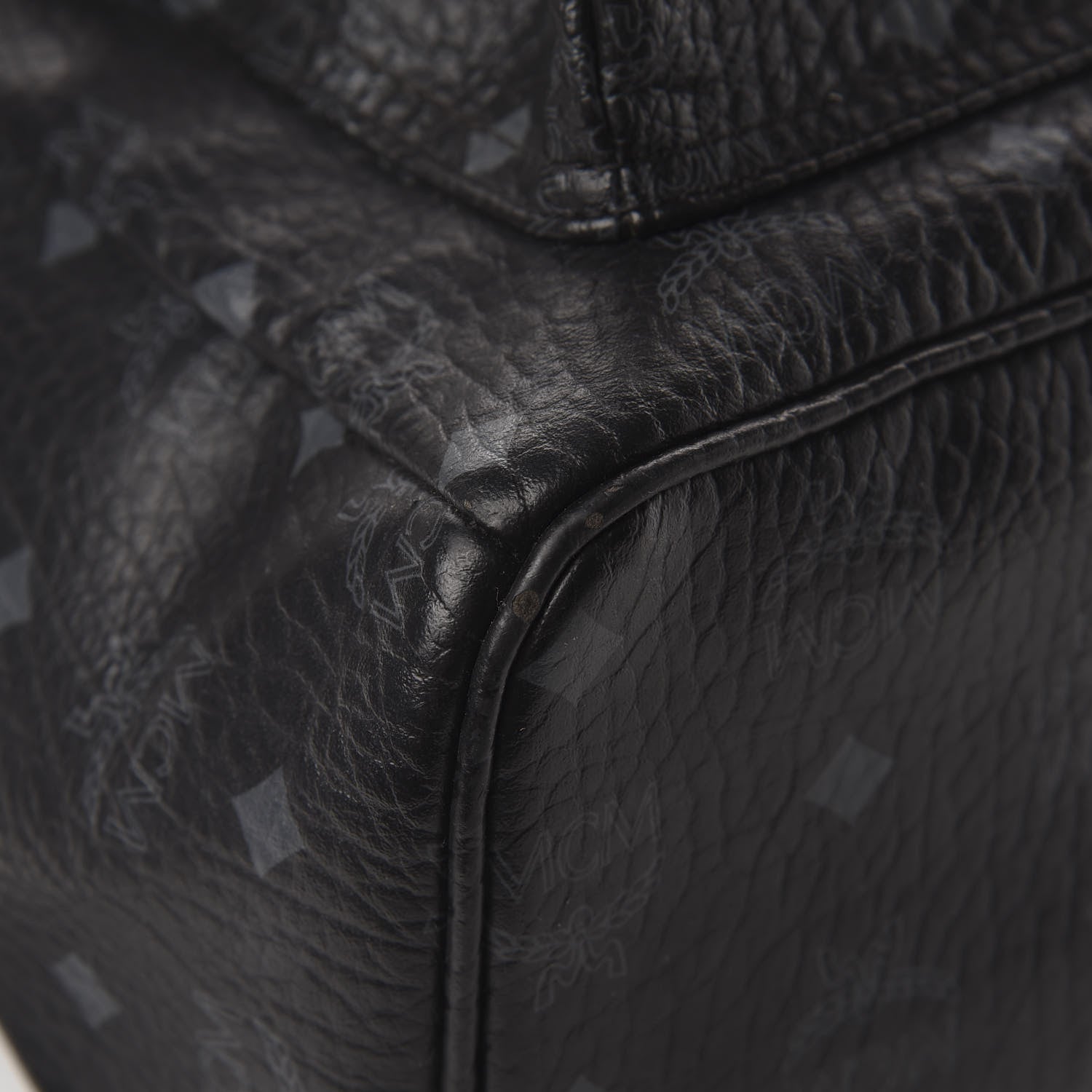 MCM Visetos Studded Colorblock Medium Stark Brock Backpack Black 8 of 13