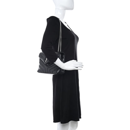 Saint Laurent Calfskin Y Quilted Monogram Small Loulou Chain Satchel Black 2 of 13