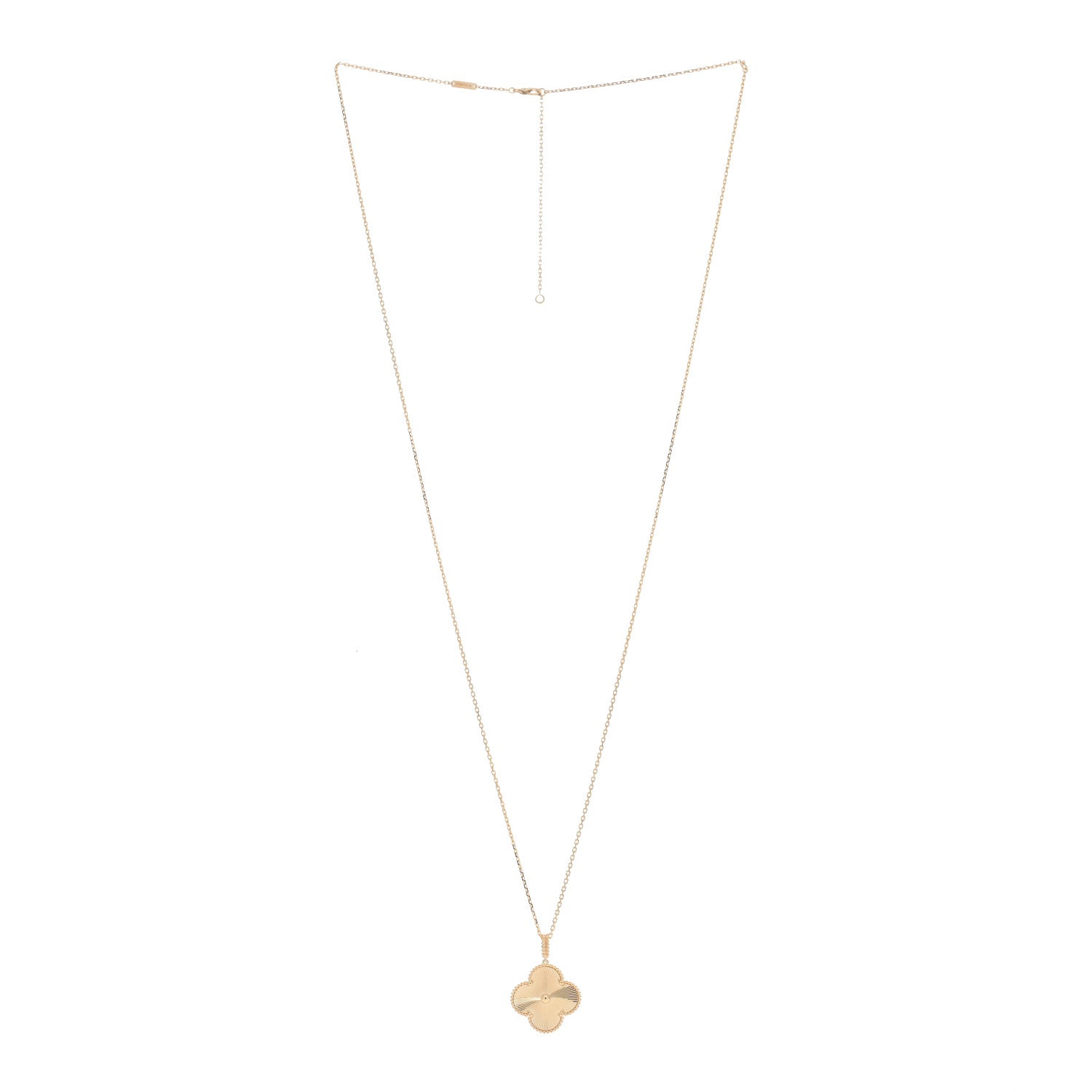 Van Cleef & Arpels 18K Yellow Gold Guilloche Magic Alhambra Long Necklace 3 of 5