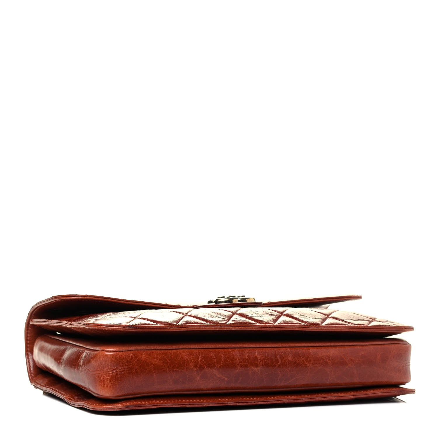 Chanel Glazed Calfskin Quilted Large Perfect Edge Flap Camel 3 of 4