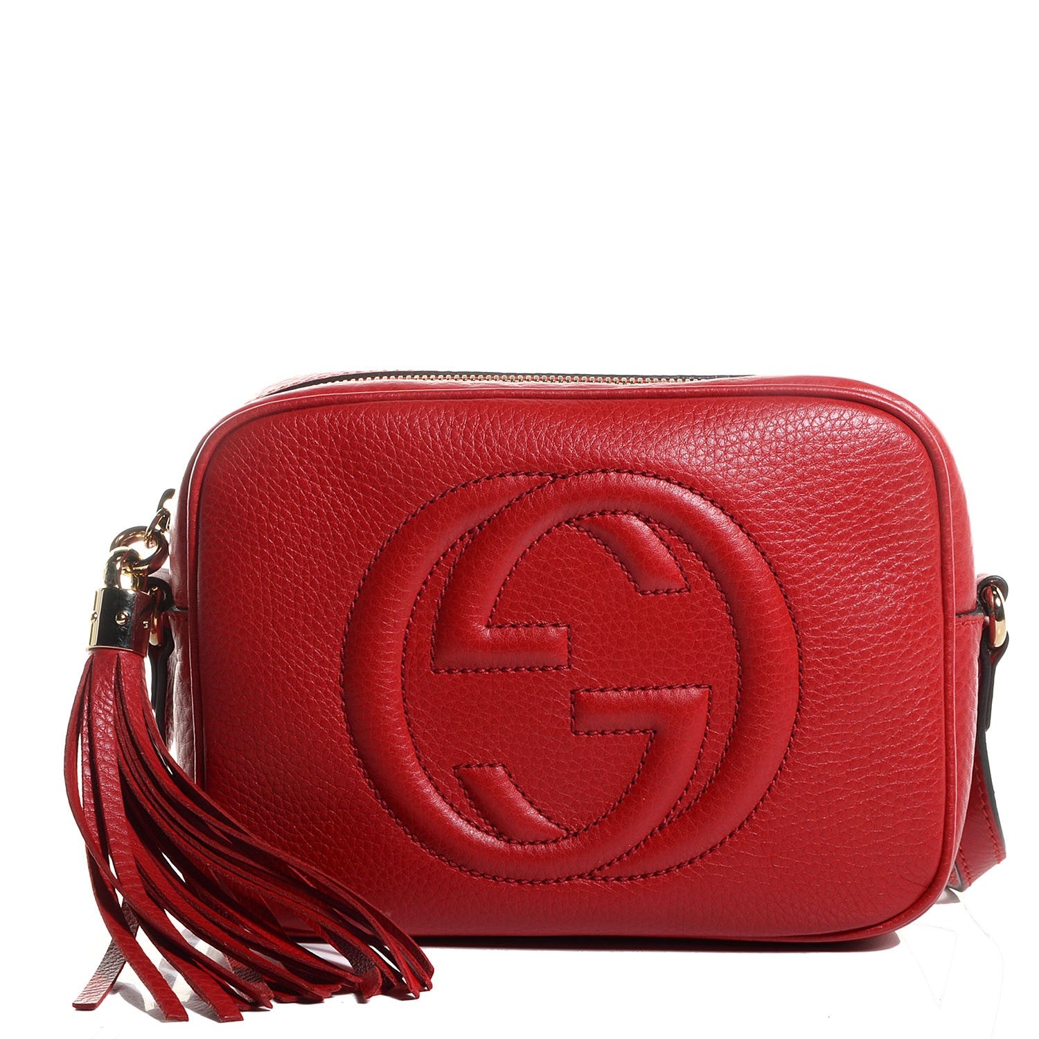Gucci Pebbled Calfskin Small Soho Disco Bag Vibrant Red 1 of 9