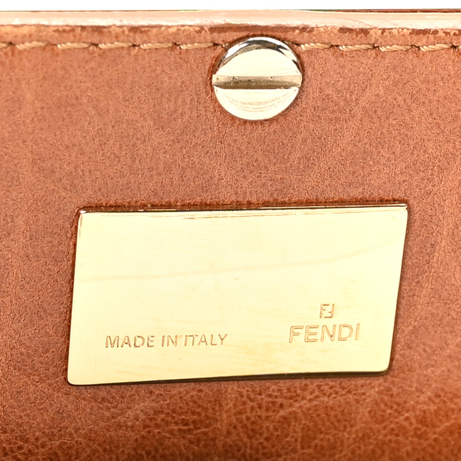 Fendi Crinkled Lambskin Mia Tote Camel 8 of 11
