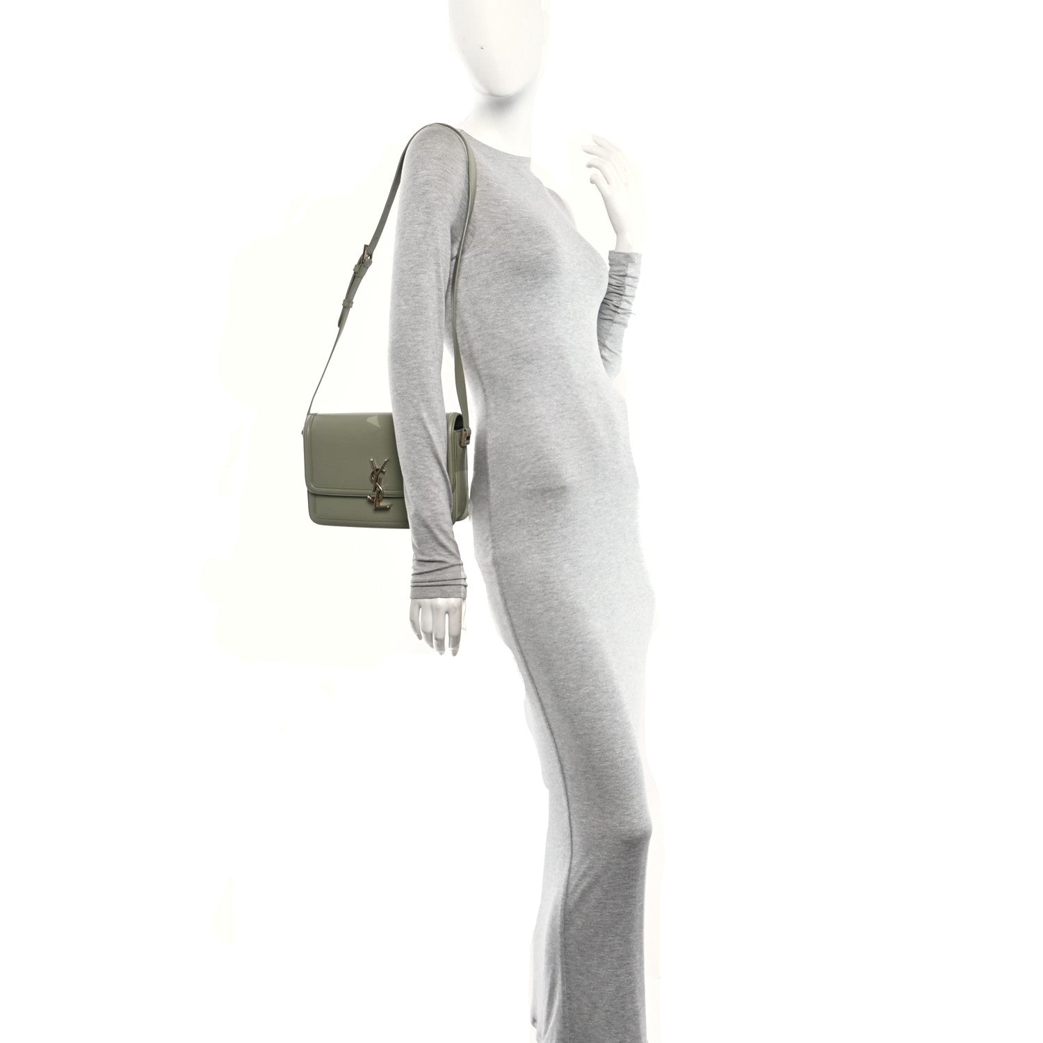 Saint Laurent Box Calfskin Monogram Medium Solferino Satchel Light Sage 2 of 11