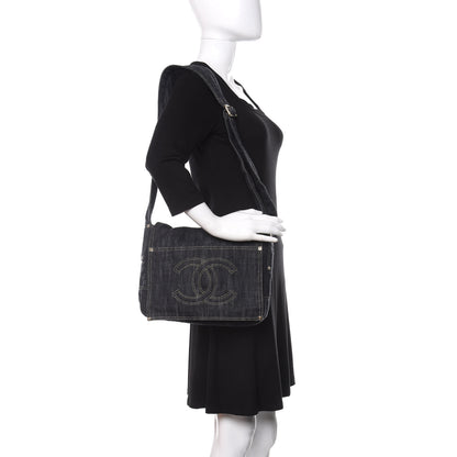 Chanel Denim CC Messenger Bag Blue 2 of 12