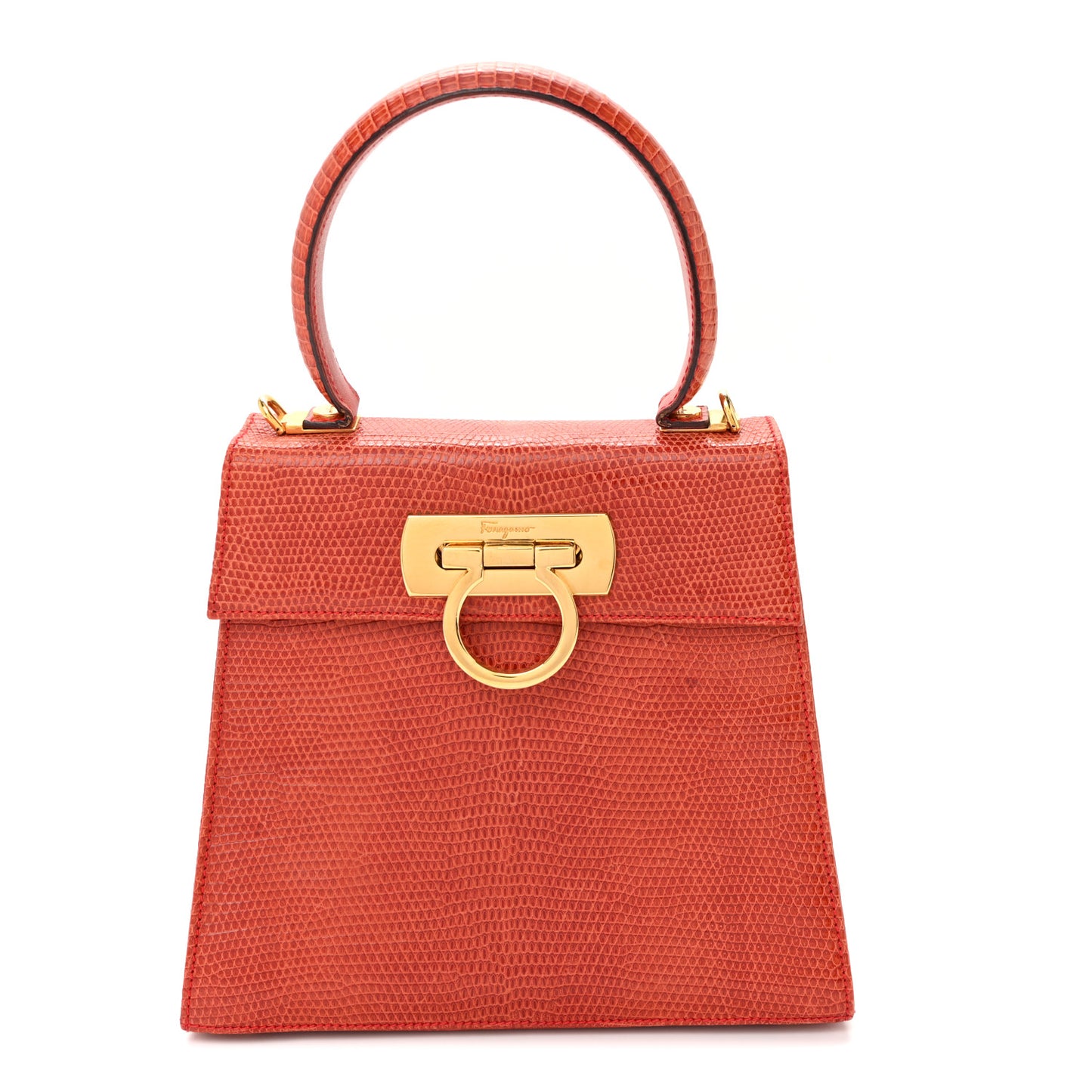 Lizard Iconic Small Top Handle Bag Orange