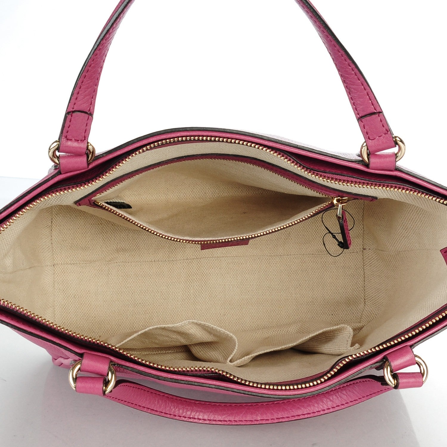 Gucci Pebbled Calfskin Small Soho Top Handle Bag Peonia Flower 5 of 7