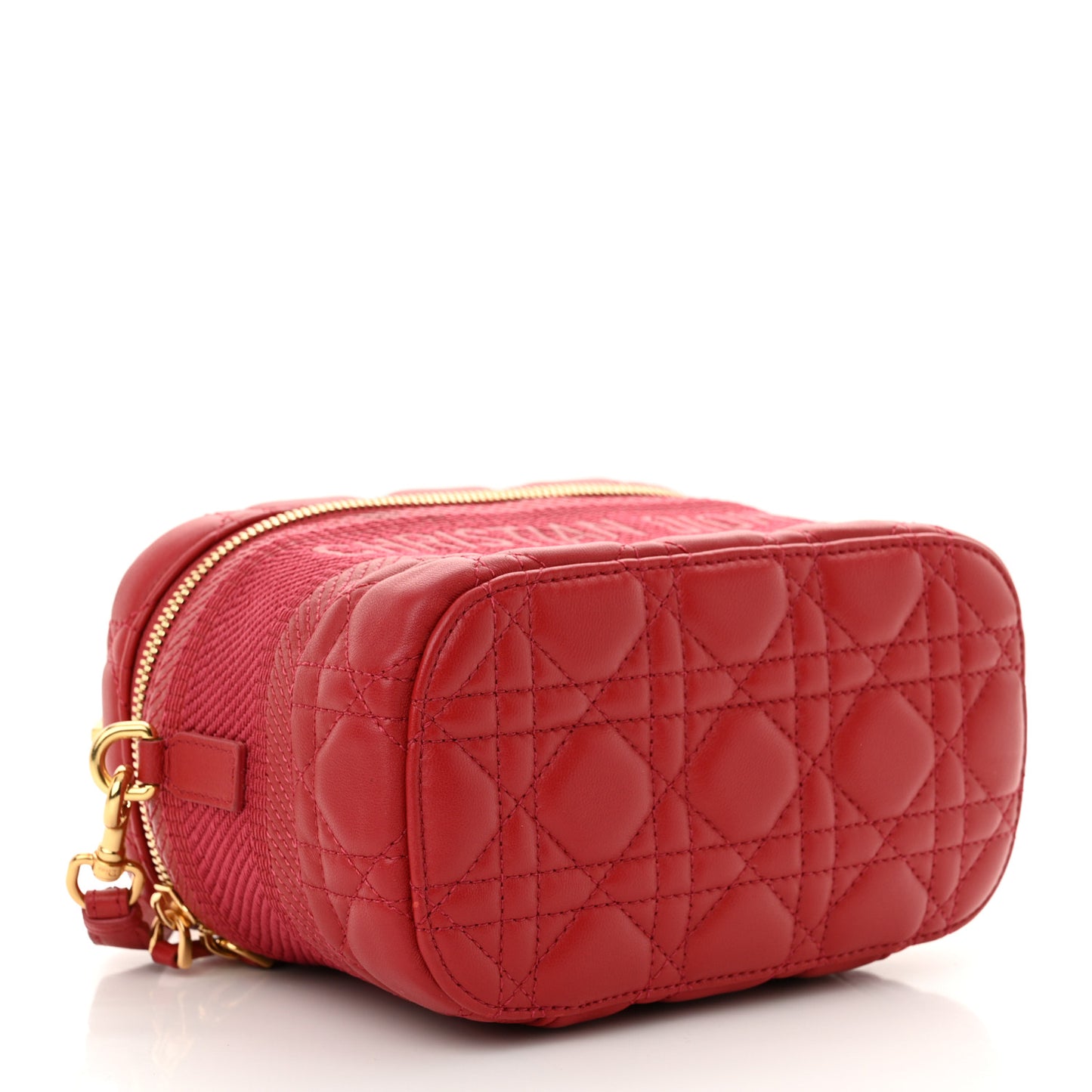 Lambskin Cannage Small Diortravel Vanity Case Red