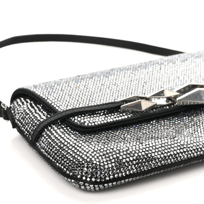 Jimmy Choo Suede Crystal East West Shoulder Bag Black 8 of 10
