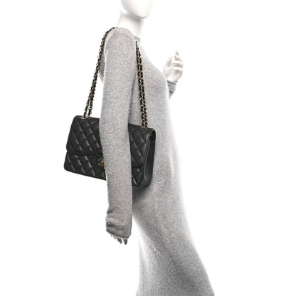 Chanel Caviar Quilted Jumbo Double Flap Black 2 of 11