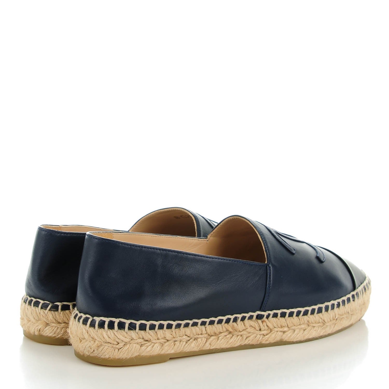 Chanel Lambskin CC Espadrilles 39 Navy Black 4 of 9