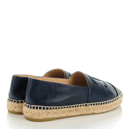 Chanel Lambskin CC Espadrilles 39 Navy Black 4 of 9