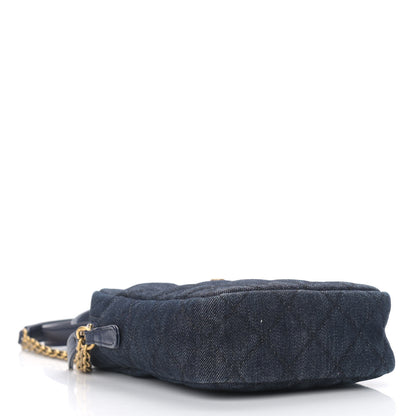 Chanel Washed Denim Quilted Reissue Camera Case Black 3 of 9