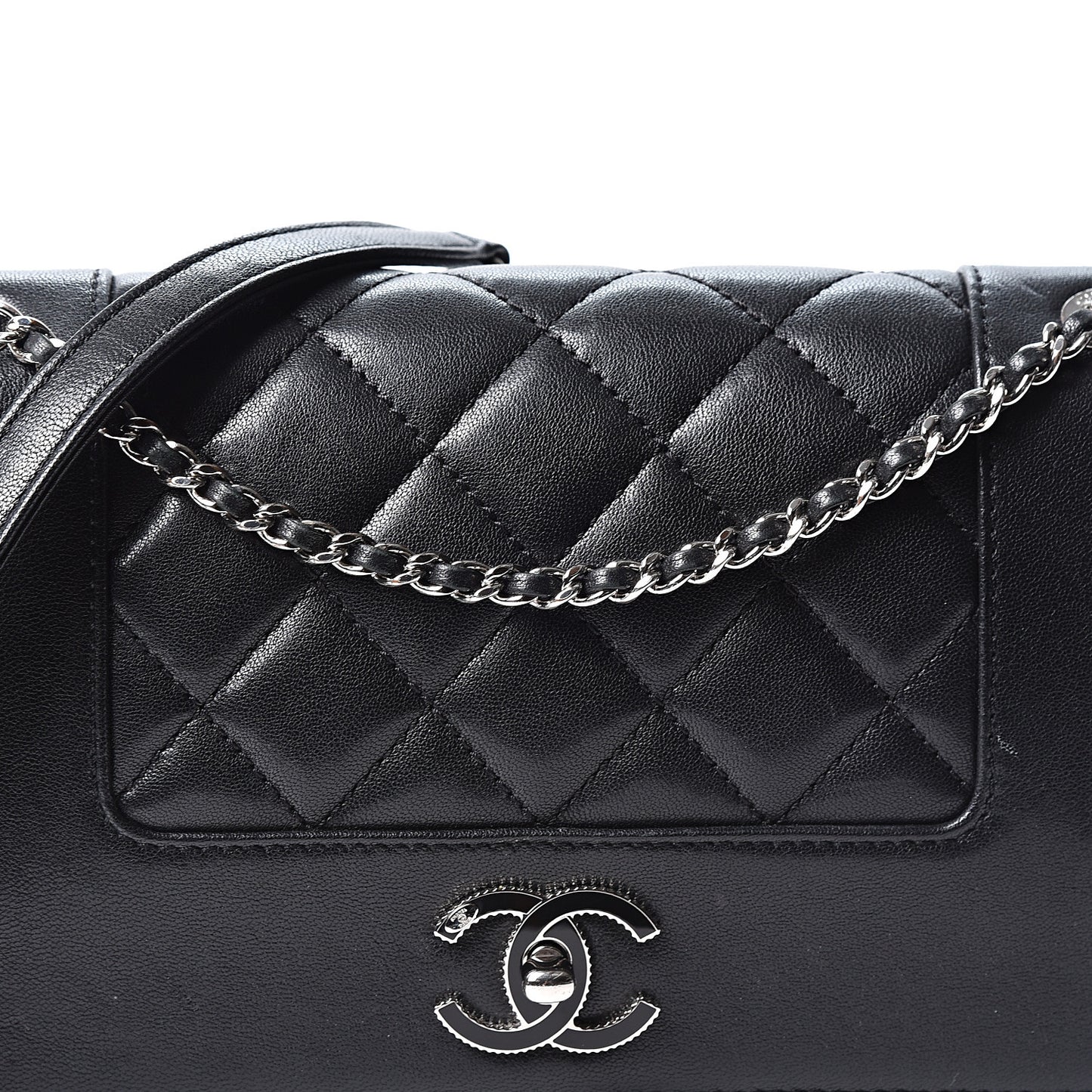 Sheepskin Quilted Medium Vintage Mademoiselle Flap Black