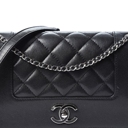 Chanel Sheepskin Quilted Medium Vintage Mademoiselle Flap Black 7 of 9