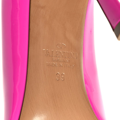 Valentino Garavani Patent Tonal One Stud 100mm Pumps 39 Pink PP 7 of 9