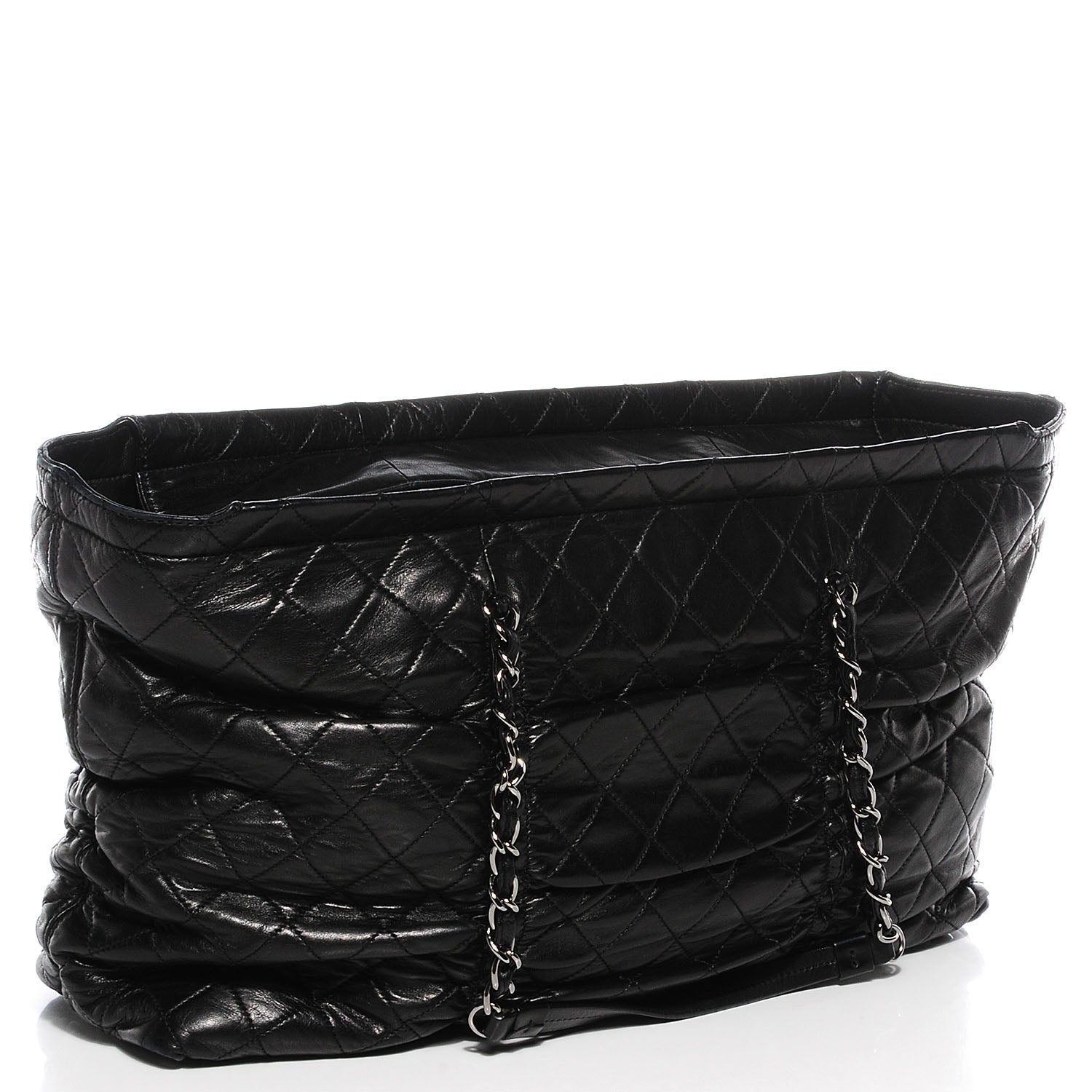 Chanel Lambskin East West Sharpei Shopping Tote Black 3 of 7