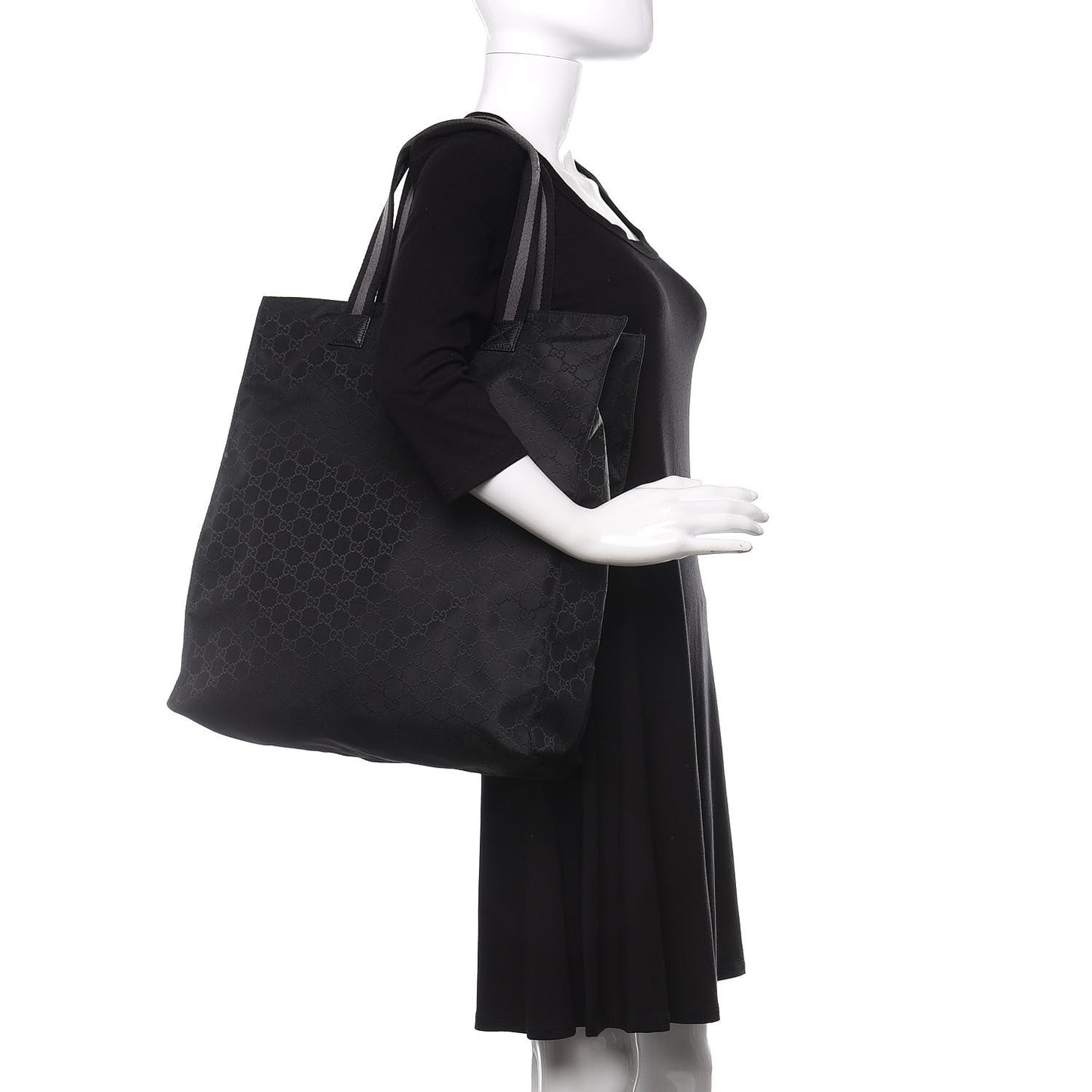 Nylon Monogram Vertical Tote Black