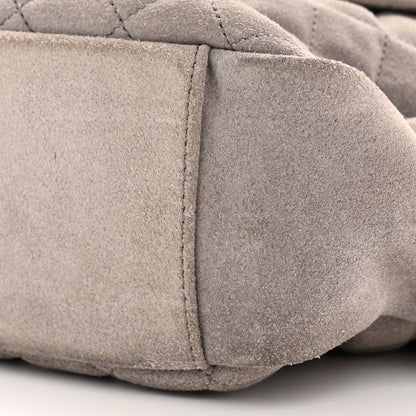 Saint Laurent Suede Mixed Matelasse Tri-Quilt Large Monogram Envelope Satchel Grey 10 of 12