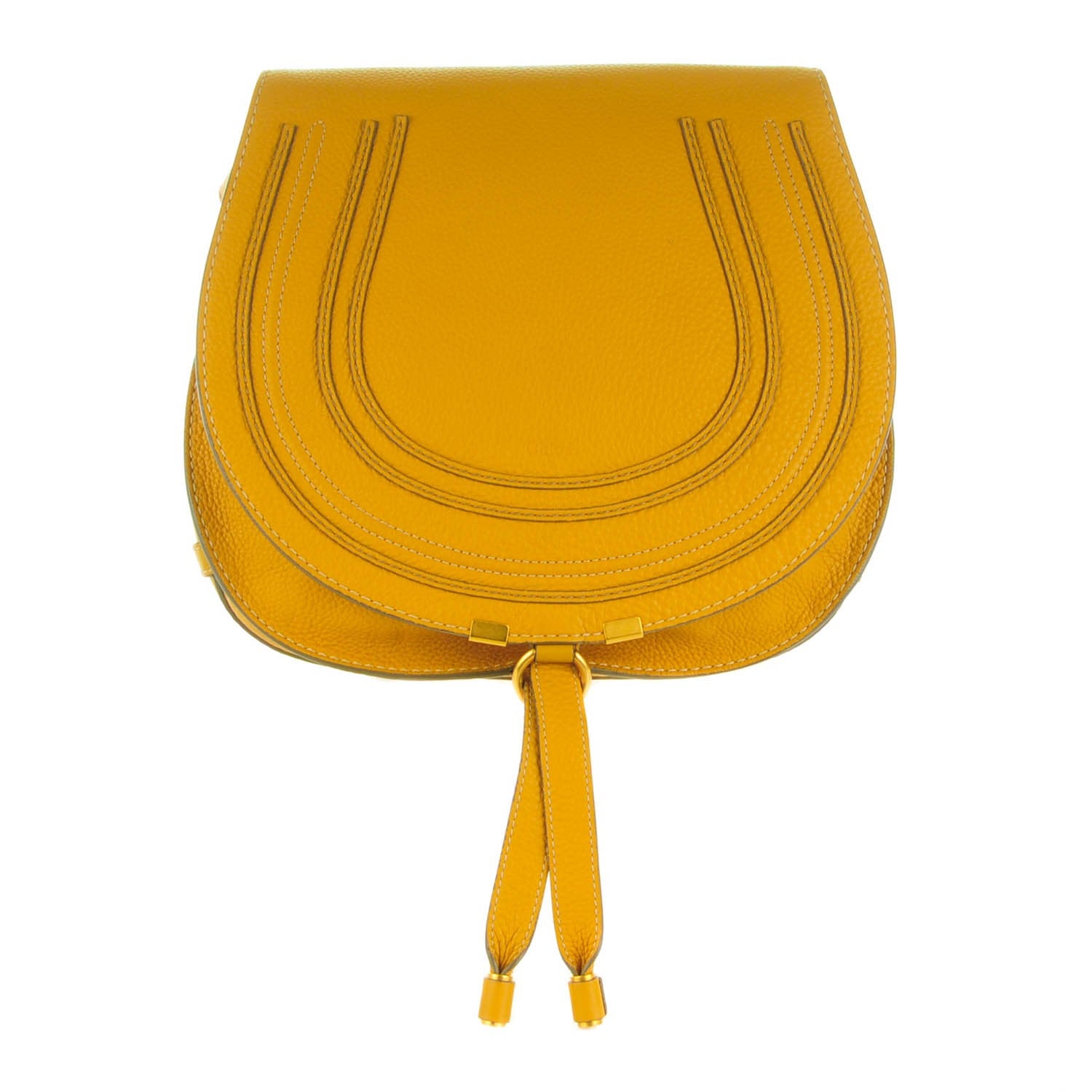 Chloe Calfskin Medium Marcie Round Crossbody Bag Curry Yellow 1 of 10