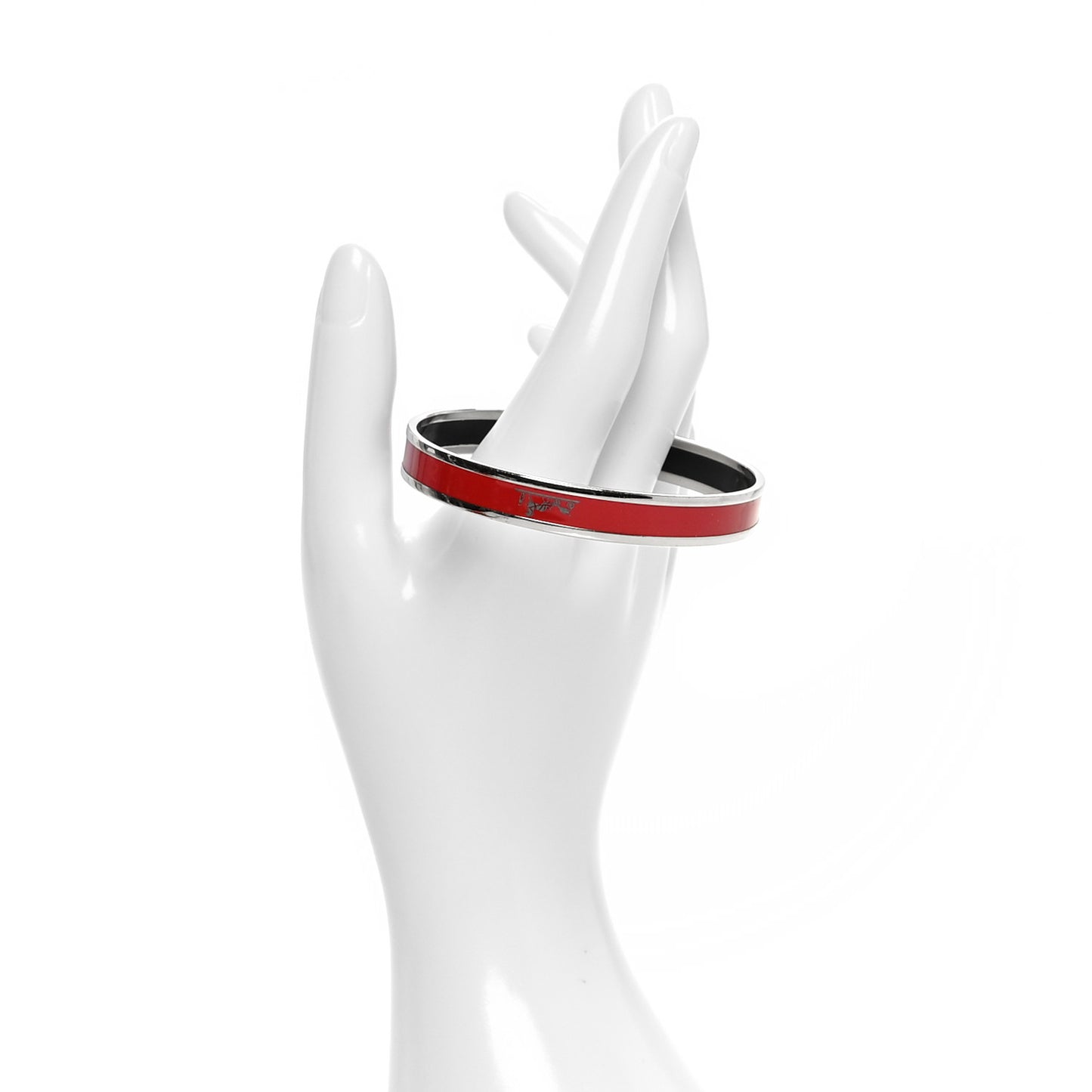 Enamel Printed Caleche Narrow Bracelet 70 Rouge Amarante