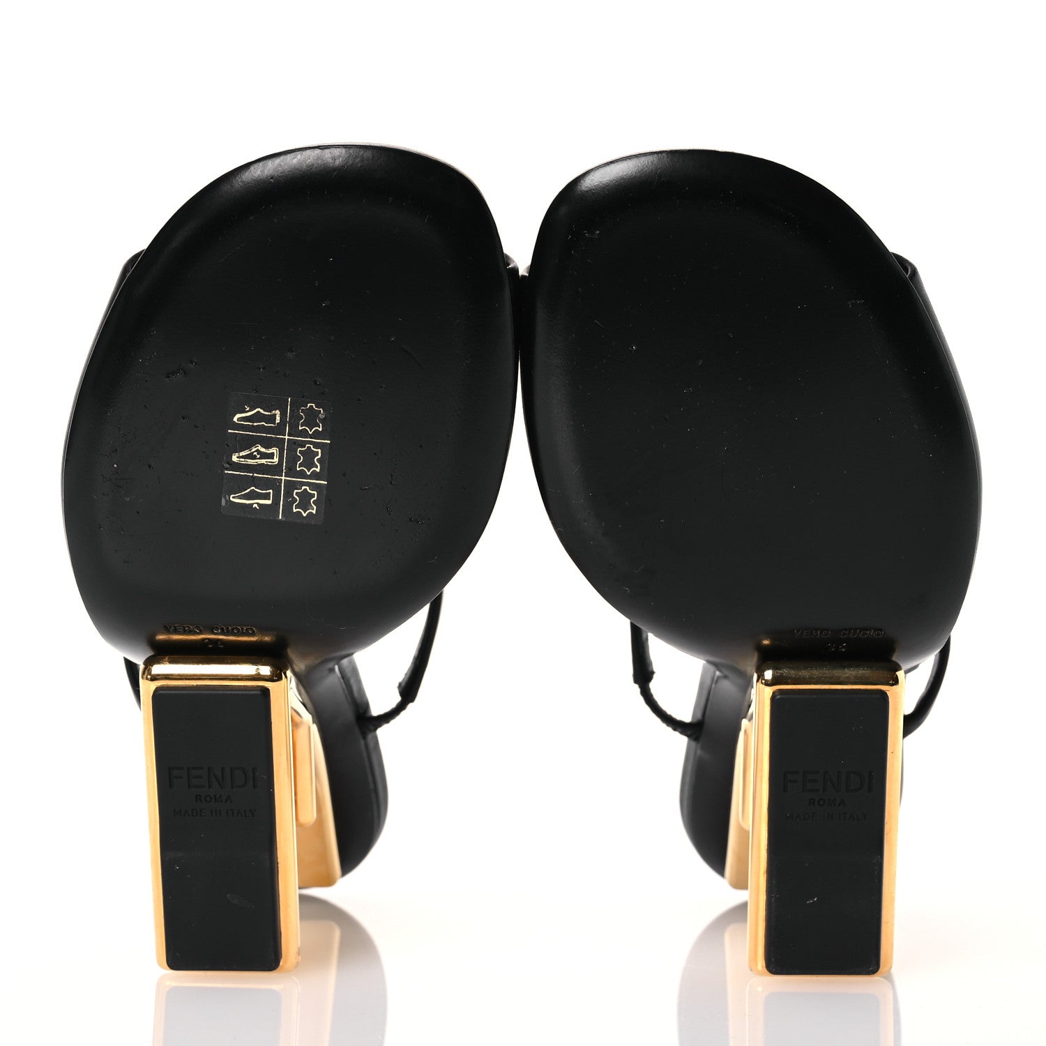 Fendi Calfskin Fendi First 95mm Slide Sandals 36 Black 6 of 12
