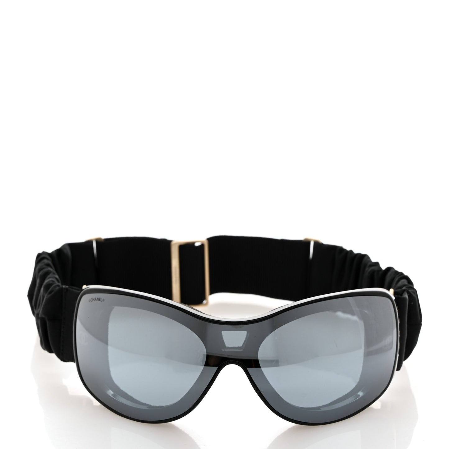 Crystal Acetate Technical Satin Shield Sunglasses Black